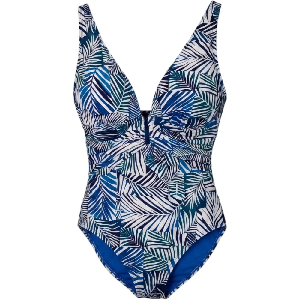 Bleu Rod Beattie Womens Swimsuit Sz 8 One Piece Blue Tropical New